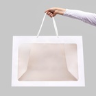 Пакет подарочный с окном, белый, 60×45×35 см - Фото 1