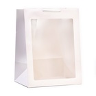 Пакет подарочный с окном, белый, 60×45×35 см - Фото 2