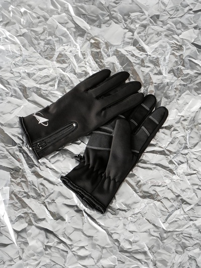 Перчатки РОСКОСМОС х ONLYTOP, р. S-M, чёрные