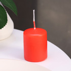 Набор свечей - цилиндров, 4х5 см, набор 4 шт, красная - Фото 3