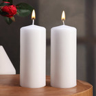 Набор свечей - цилиндров, 5х11,5 см, набор 2 шт, белая - фото 300108217