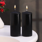 Набор свечей - цилиндров, 5х11,5 см, набор 2 шт, черная - фото 12282010