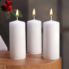 Набор свечей - цилиндров, 5х11,5 см, набор 3 шт, белая - фото 300108220