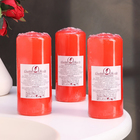Набор свечей - цилиндров, 5х11,5 см, набор 3 шт, красная - Фото 4
