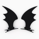 Заколки ушки на формовой подложке «Крылья», черные, 11 х 12 см - Фото 3