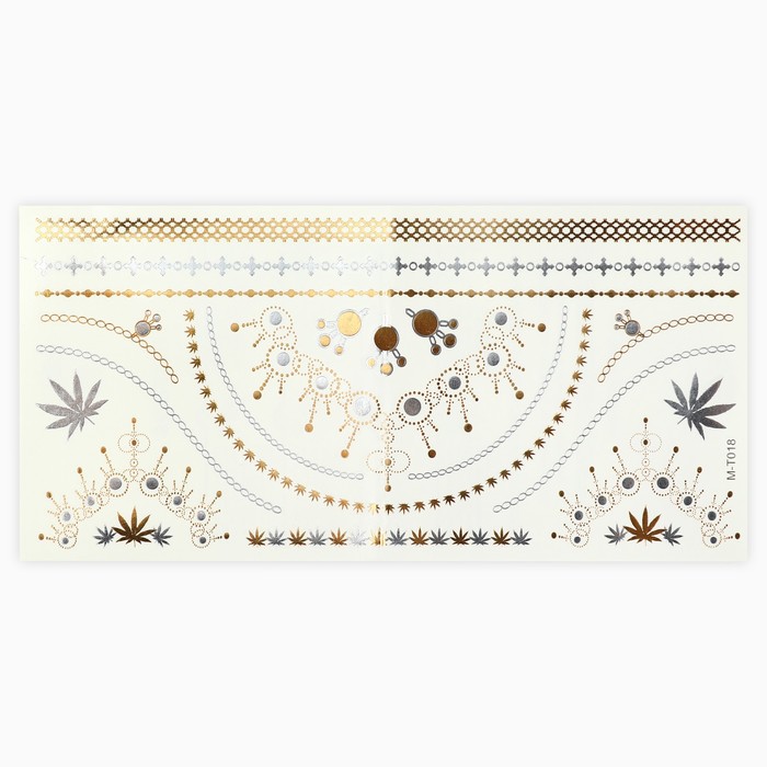 Татуировки переводные «Золотые», 1 лист - Фото 1