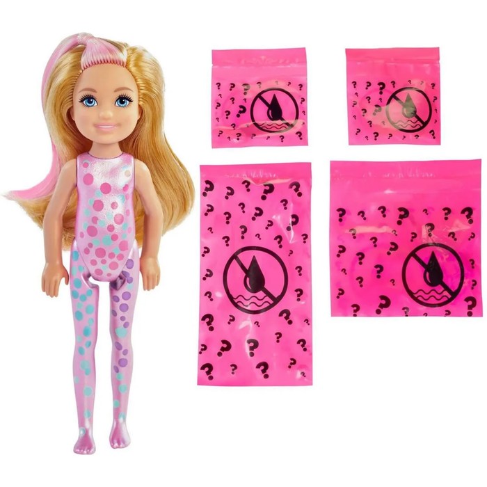 Кукла Barbie "Челси на празднике" с меняющимся цветом волос. 12 см. МИКС GTT26