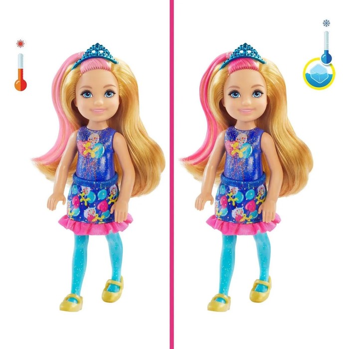 Кукла «Челси на празднике», Barbie, с меняющимся цветом волос, 12 см, МИКС - фото 1909606755