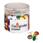Кнопки канцелярские 12 мм, 300 штук, цветные, в пластиковой тубе - фото 299674962