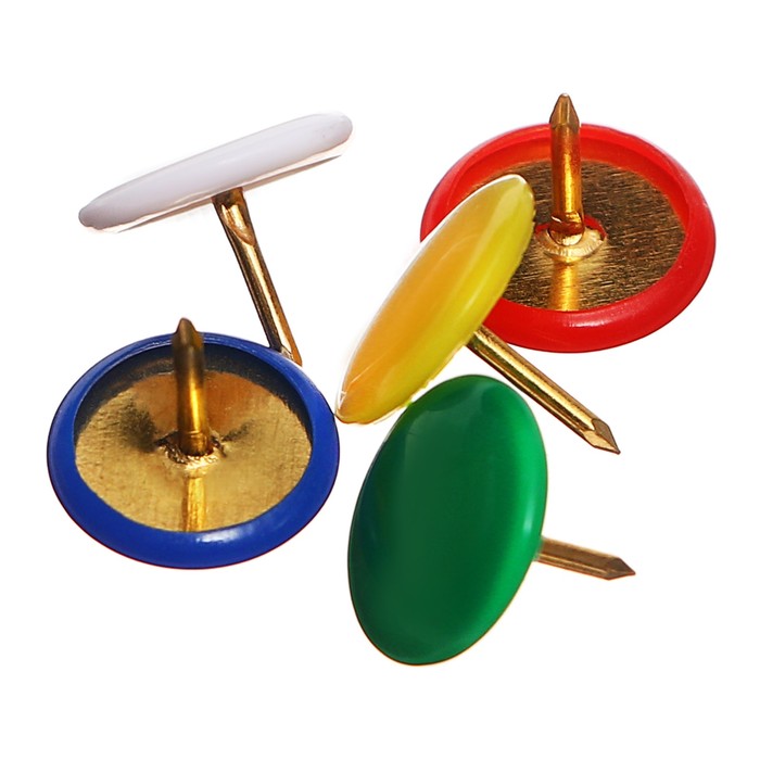 Кнопки канцелярские 12 мм, в пластиковой тубе, 300 штук, цветные