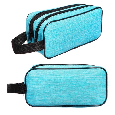 Пенал мягкий 2 отделения, 100 х 220 х 70 мм, объёмный, с ручкой,Calligrata "Бирюзовый"