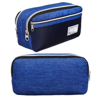 Пенал школьный Calligrata, мягкий, 3 отделения, 130×210×100 мм, объёмный, синий