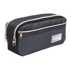 Пенал школьный Calligrata, мягкий, 3 отделения, 130×210×100 мм, объёмный, серый - Фото 2