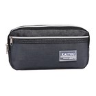 Пенал школьный Calligrata, мягкий, 3 отделения, 130×210×100 мм, объёмный, серый - Фото 3