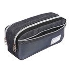 Пенал школьный Calligrata, мягкий, 3 отделения, 130×210×100 мм, объёмный, серый - Фото 5