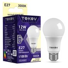 Лампа светодиодная TOKOV ELECTRIC, 12 Вт, А60, 3000 К, Е27, 176-264В - фото 3420880