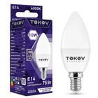 Лампа светодиодная TOKOV ELECTRIC, 10 Вт, С37, 4000 К, Е14, 176-264В - фото 3420892