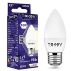 Лампа светодиодная TOKOV ELECTRIC, 10 Вт, С37, 3000 К, Е27, 176-264В - фото 321495022