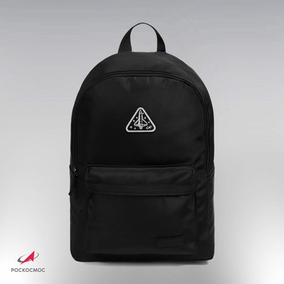 Рюкзак текстильный РОСКОСМОС х ONLYTOP, 42×28.5×14, с карманами, чёрный
