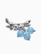 Брошь «Ягоды» агат, цвет зелёно-голубой в серебре - Фото 2