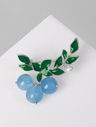 Брошь «Ягоды» агат, цвет зелёно-голубой в серебре - Фото 5