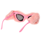 Карнавальные очки «Меховые», цвет розовый - Фото 3