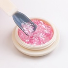 Опаловая пудра для декора ногтей, в баночке, розовая - Фото 3