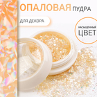 Опаловая пудра для декора ногтей, в баночке, жёлтая - Фото 1