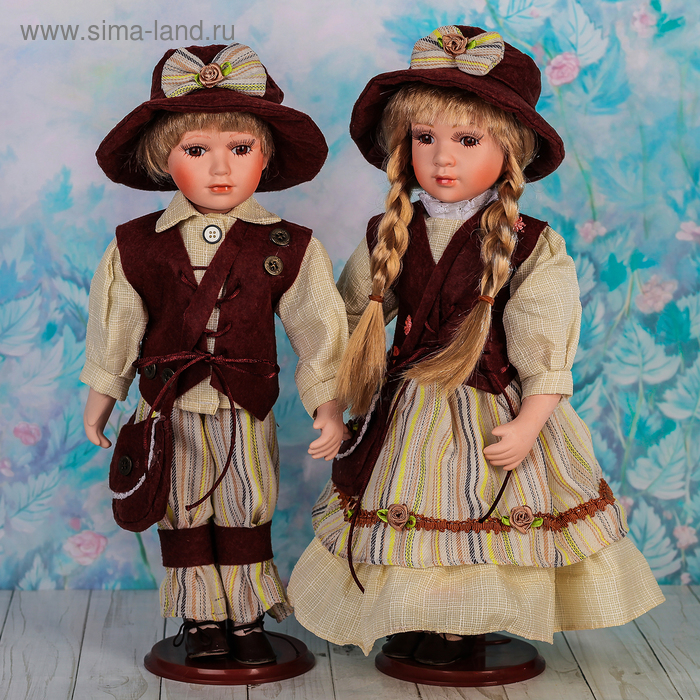 Кукла коллекционная парочка "Голландцы" 40 см (набор 2 шт) - Фото 1