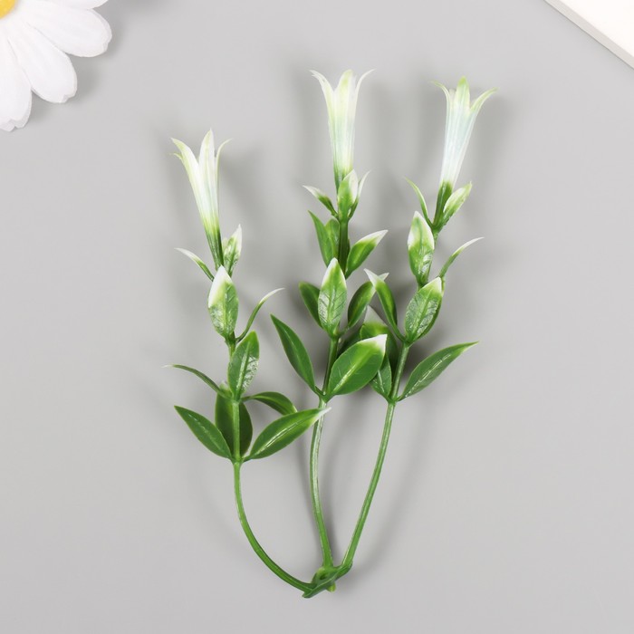 Искусственное растение для творчества "Гиппеастриум" набор 6 шт бело-зелёный 11,5 см