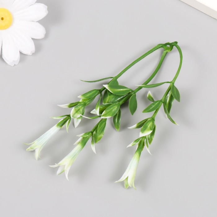 Искусственное растение для творчества "Гиппеастриум" набор 6 шт бело-зелёный 11,5 см