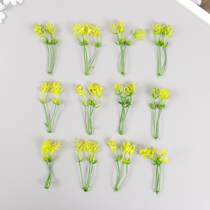 Искусственное растение для творчества "Чистотел" набор 12 шт жёлтый 9 см - Фото 1