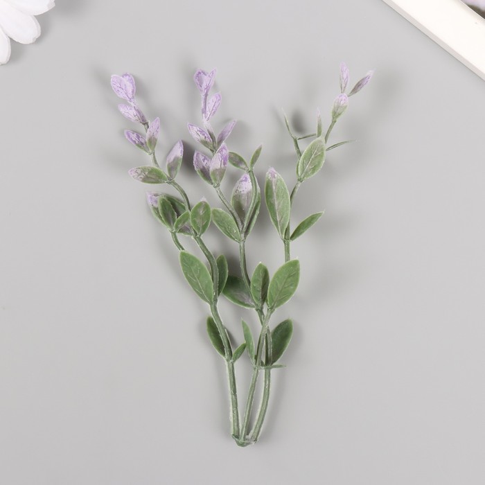 Искусственное растение для творчества "Листья фикуса" набор 6 шт фиолетовые кончики 12 см