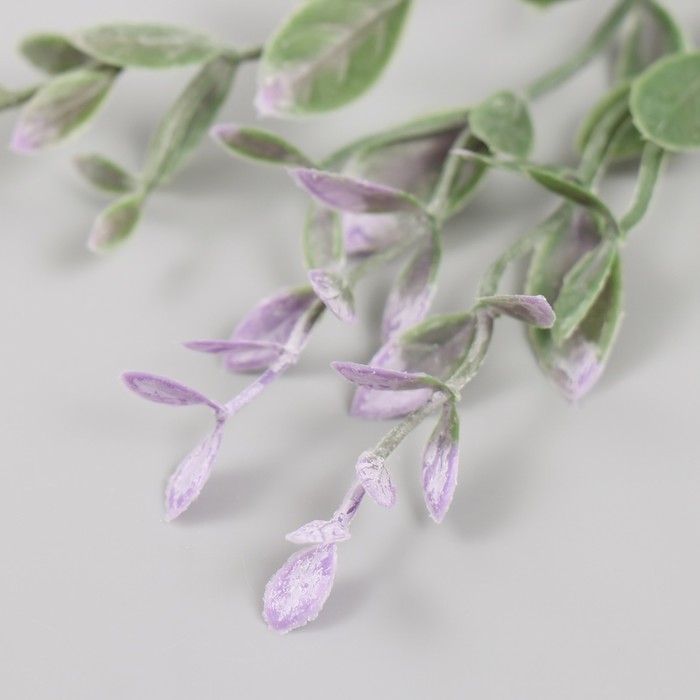 Искусственное растение для творчества "Листья фикуса" набор 6 шт фиолетовые кончики 12 см
