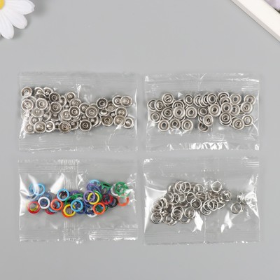 Инструмент для установки люверсов 14,5х5 см + люверсы 50 шт 9,5 мм + шкатулка 9,7х17х2,1 см    10290