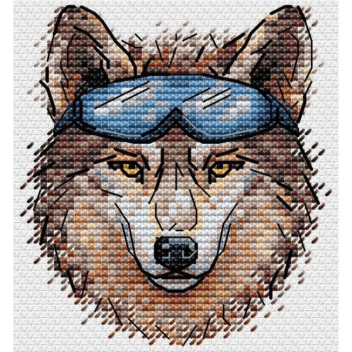 Набор для вышивания «Брутальный волк» 9 × 8 см - Фото 1