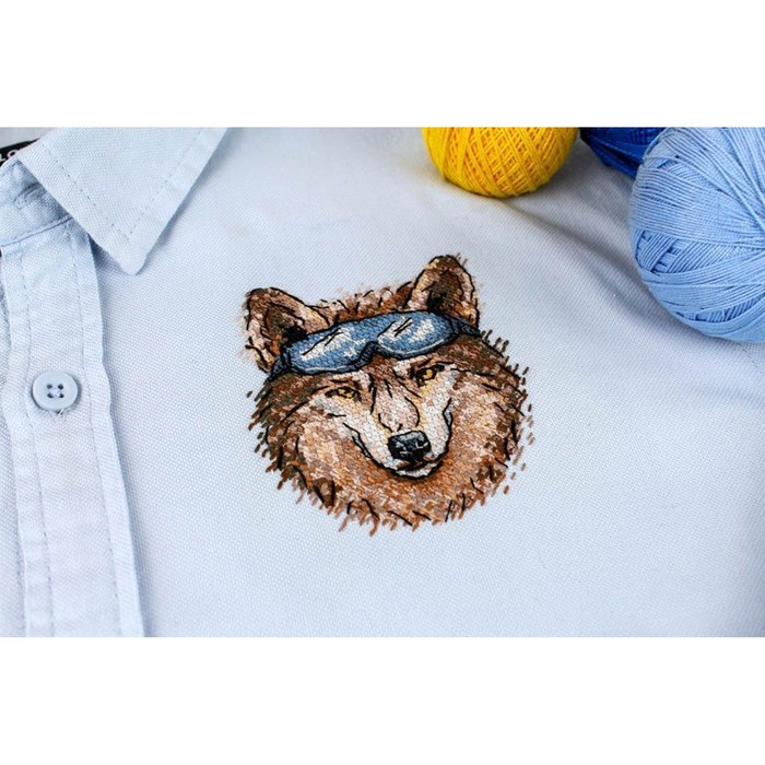 Набор для вышивания «Брутальный волк» 9 × 8 см