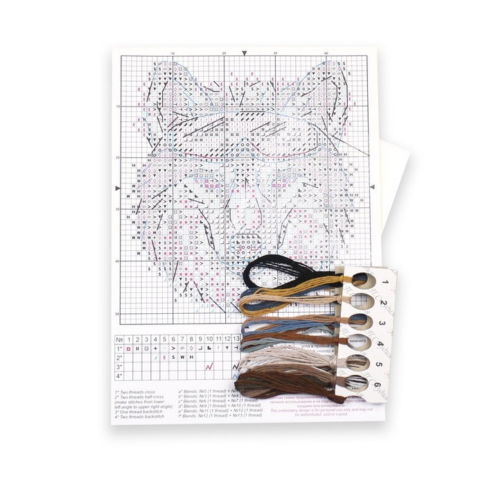 Набор для вышивания «Брутальный волк» 9 × 8 см