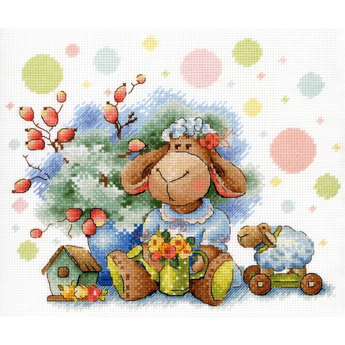 Набор для вышивания «Кучерявая овечка» 17 × 20 см