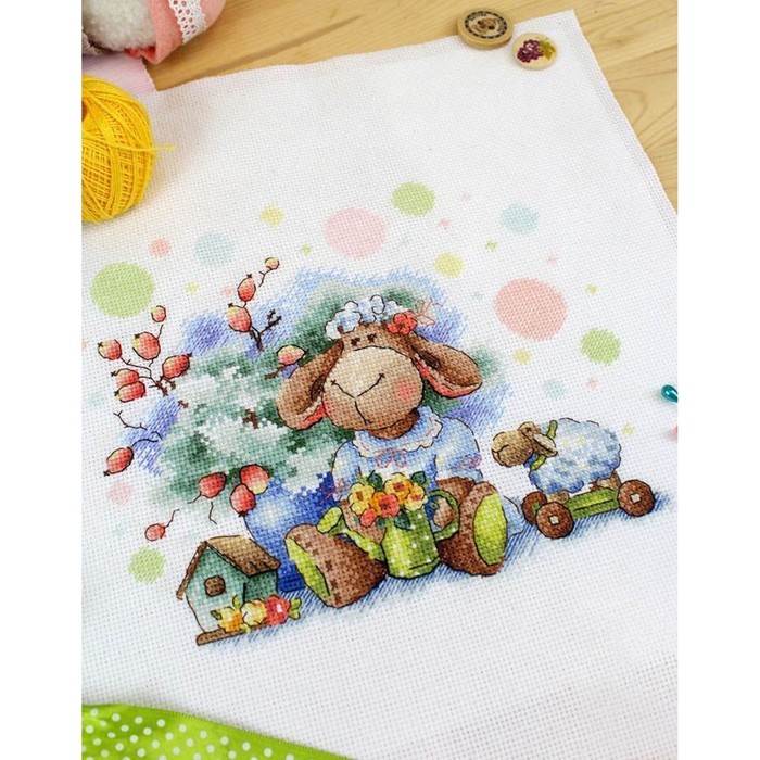 Набор для вышивания «Кучерявая овечка» 17 × 20 см