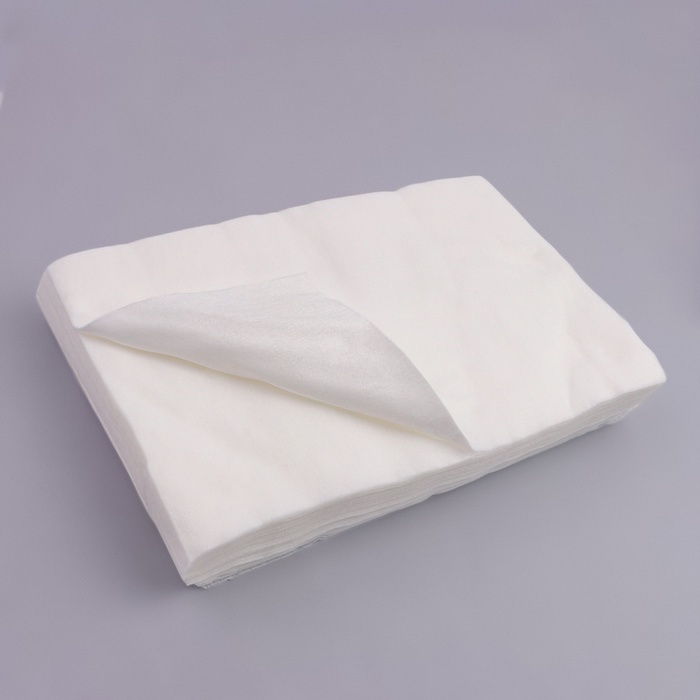 Одноразовые косметические салфетки, 100 шт, плотность 40г/м2, спанлейс, 20 × 30 см, цвет белый