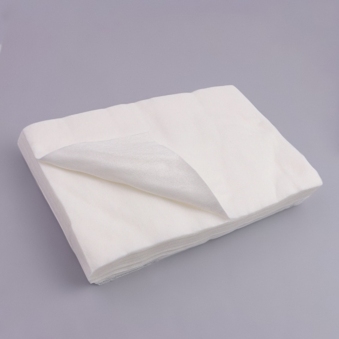 

Одноразовые косметические салфетки, 100 шт, плотность 40г/м2, хлопок, 20 × 30 см, цвет белый