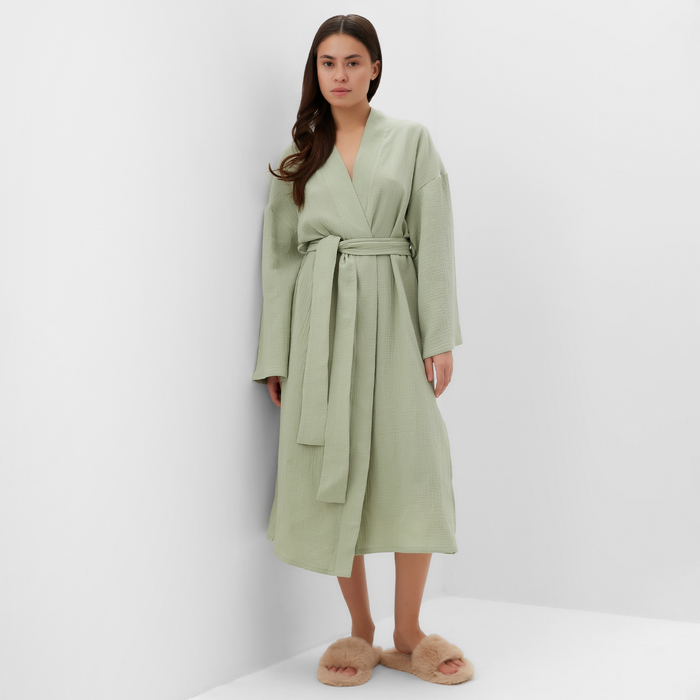 Халат домашний женский KAFTAN Basic размер 44-46, зеленый - Фото 1