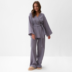 Комплект домашний женский (рубашка на запах, брюки) KAFTAN Basic размер 44-46, серый - Фото 5