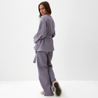 Комплект домашний женский (рубашка на запах, брюки) KAFTAN Basic размер 44-46, серый - Фото 4