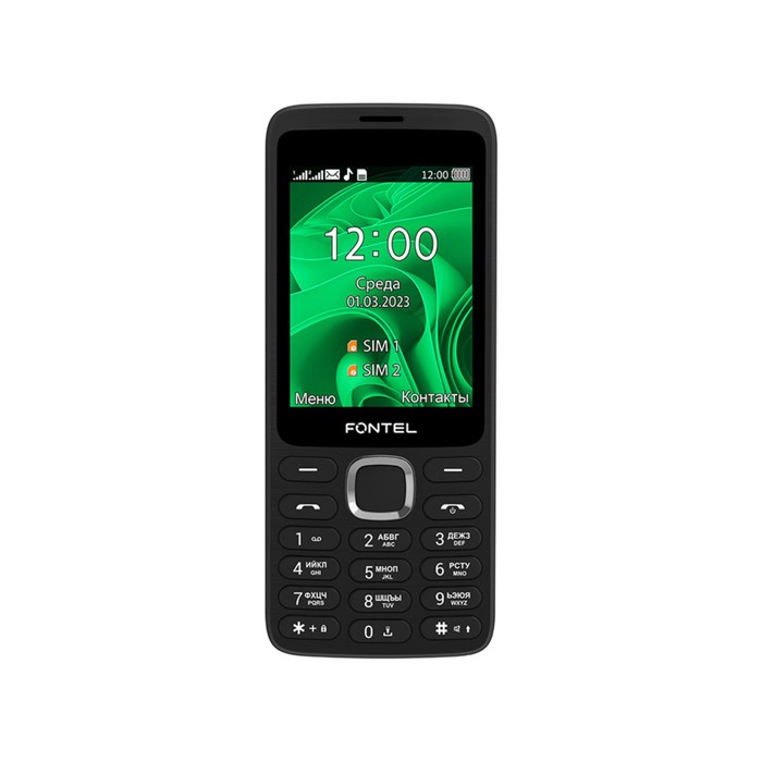 Сотовый телефон Fontel FP280, 2.8", 2 sim, microSD, 1450 мАч, чёрный