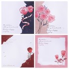 Блок с липким краем 80 х 80 мм, 70 листов, с рисунком розы , микс - фото 3422190