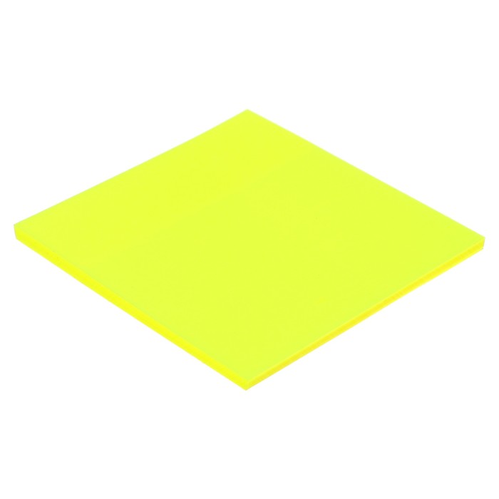 Блок с липким краем 76 х 76 мм, 50 листов, прозрачный пластик, желтый - Фото 1