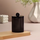 Органайзер для для ватных палочек, с крышкой, d=7×10.5 см, полупрозрачный, чёрный - Фото 5