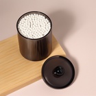 Органайзер для для ватных палочек, с крышкой, d=7×10.5 см, полупрозрачный, чёрный - Фото 6